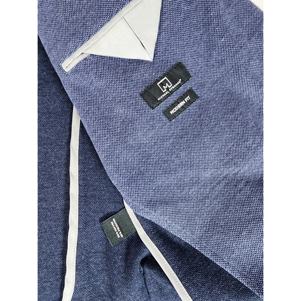 NWT‎ Lot Michael Strahan Mens Modern Fit Knit Sport Coat Blazer Blue Grey Navy M - Picture 13 of 16